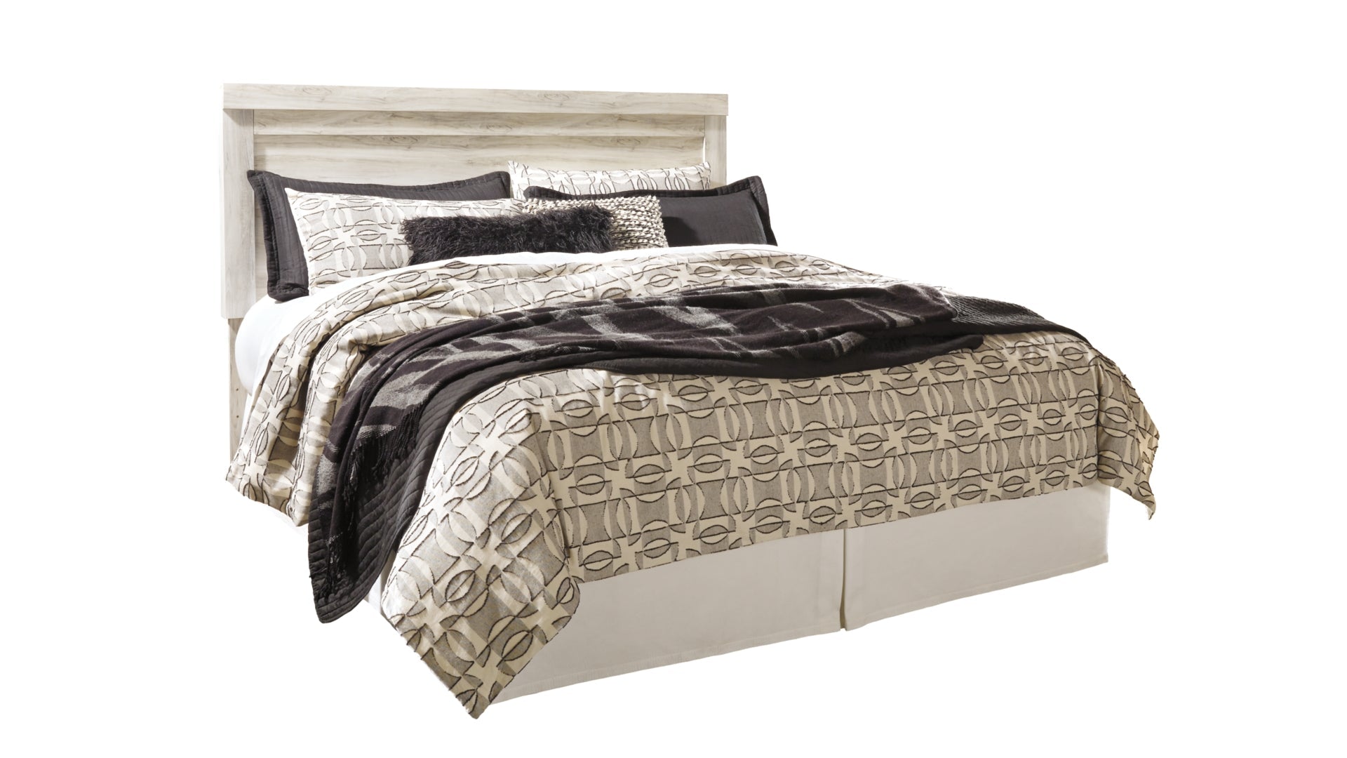 Bellaby King Panel Headboard Bed with Mirrored Dresser and Chest