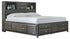 Caitbrook King Storage Bed with 8 Storage Drawers with Mirrored Dresser and Chest