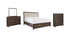 Brueban California King Panel Bed with 2 Storage Drawers with Mirrored Dresser and Chest