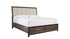 Brueban California King Panel Bed with 2 Storage Drawers with Mirrored Dresser and Chest