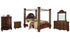 North Shore King Poster Bed with Canopy with Mirrored Dresser, Chest and Nightstand