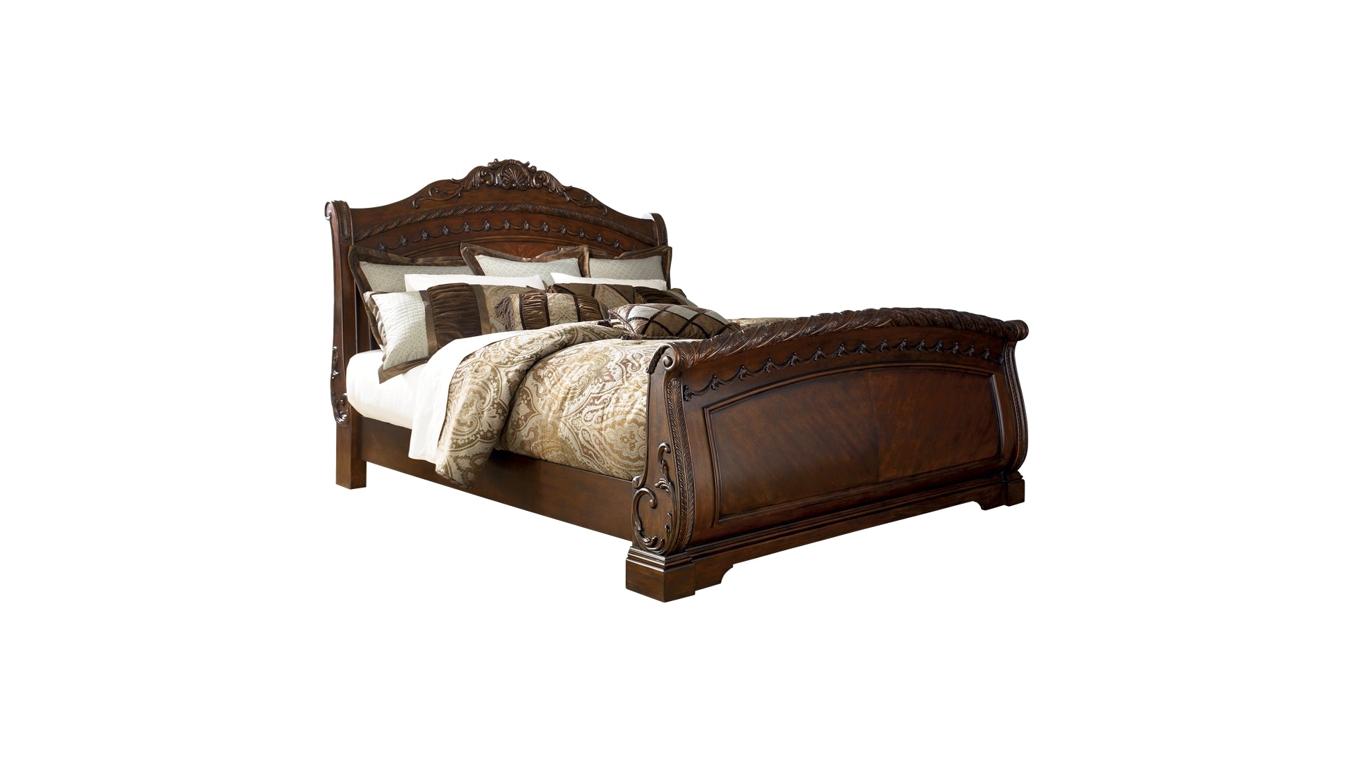 North Shore California King Sleigh Bed with Dresser