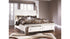 Prentice Queen Sleigh Bed with 2 Storage Drawers with Mirrored Dresser and Chest