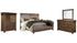 Lakeleigh California King Panel Bed with Mirrored Dresser and Chest