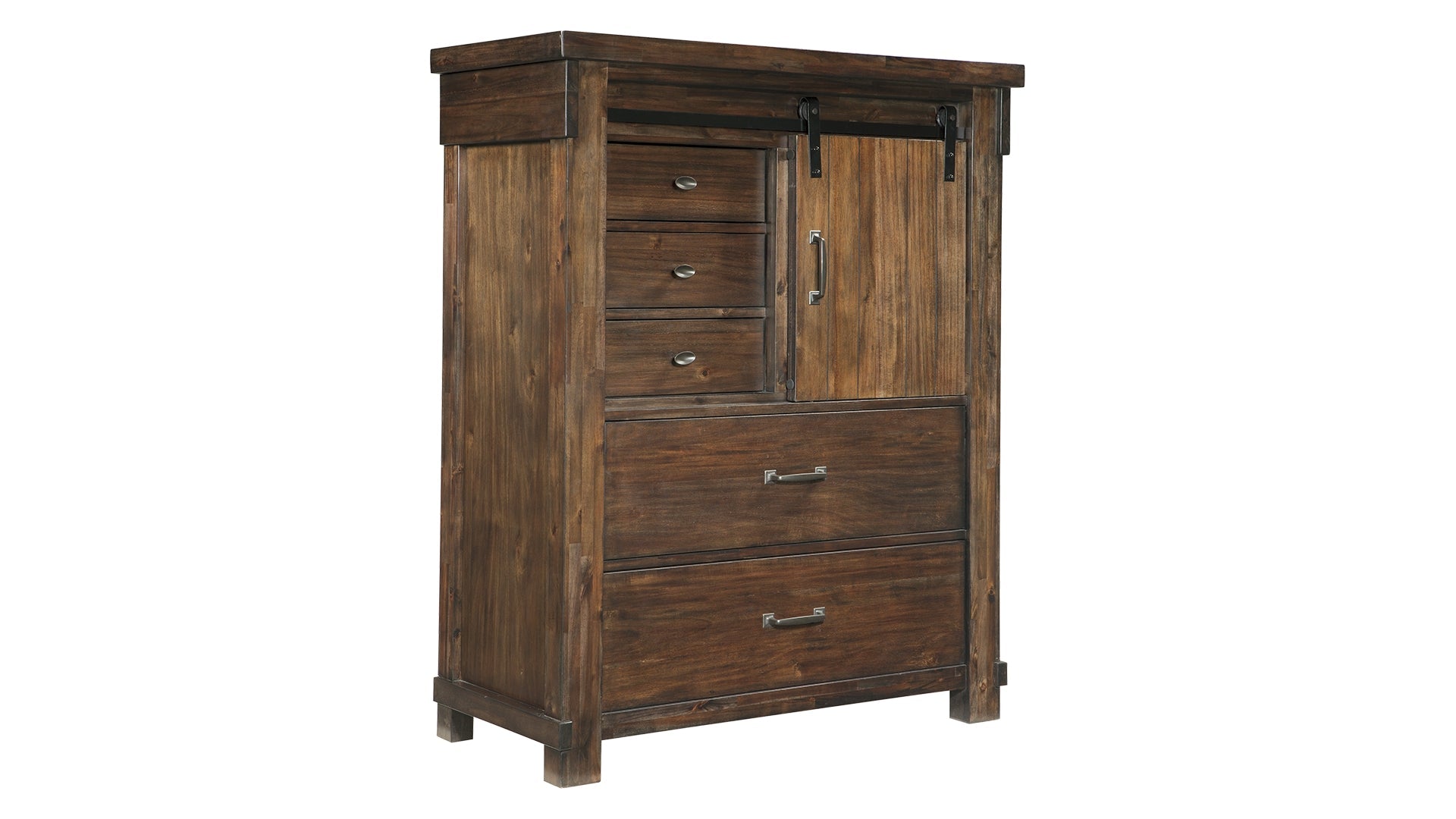 Lakeleigh Queen Panel Bed with Upholstered Bench with Mirrored Dresser, Chest and Nightstand