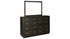 Hyndell Queen Upholstered Panel Bed with Storage with Mirrored Dresser and Chest