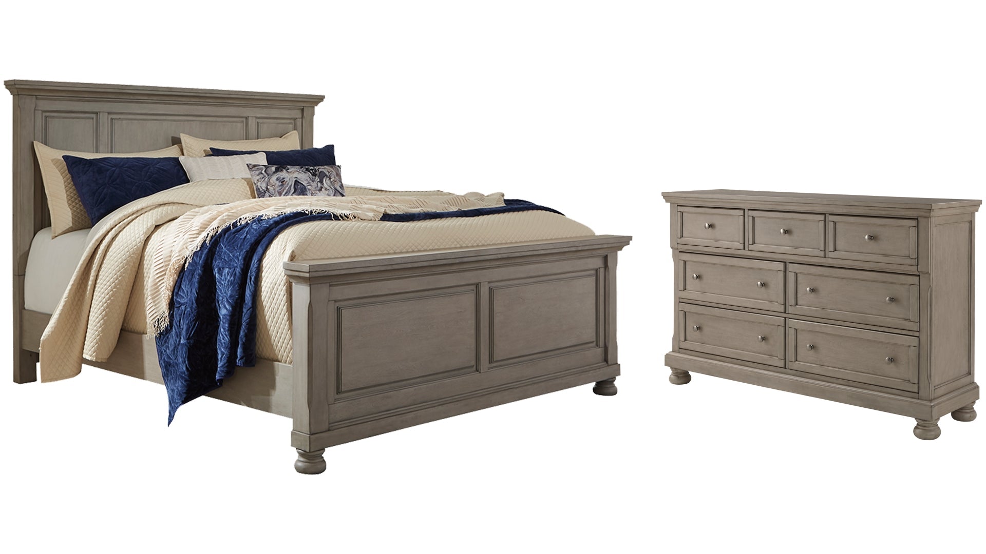 Lettner California King Panel Bed with Dresser