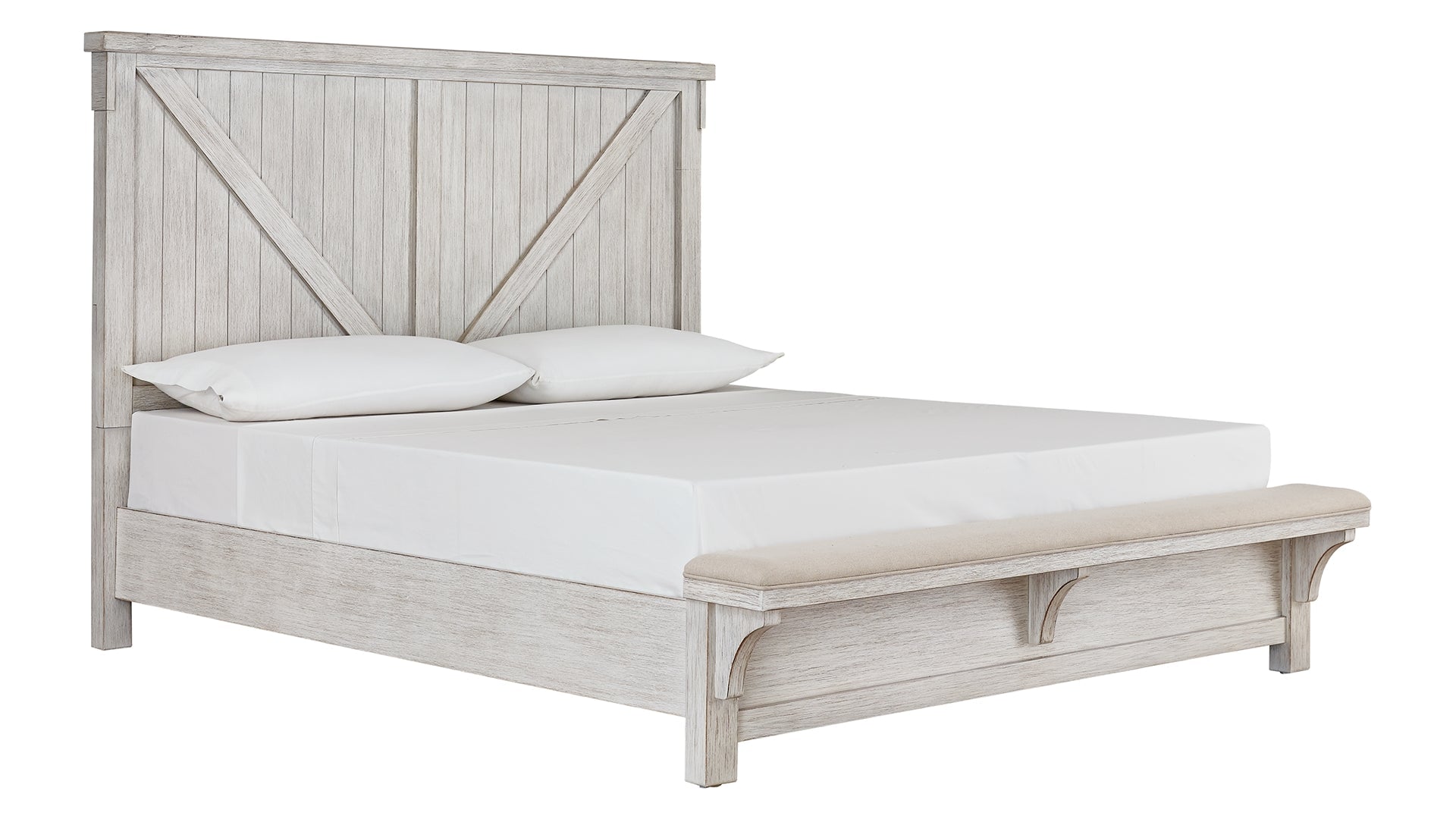 Brashland King Panel Bed with Mirrored Dresser and Chest
