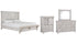 Brashland King Panel Bed with Mirrored Dresser and Chest