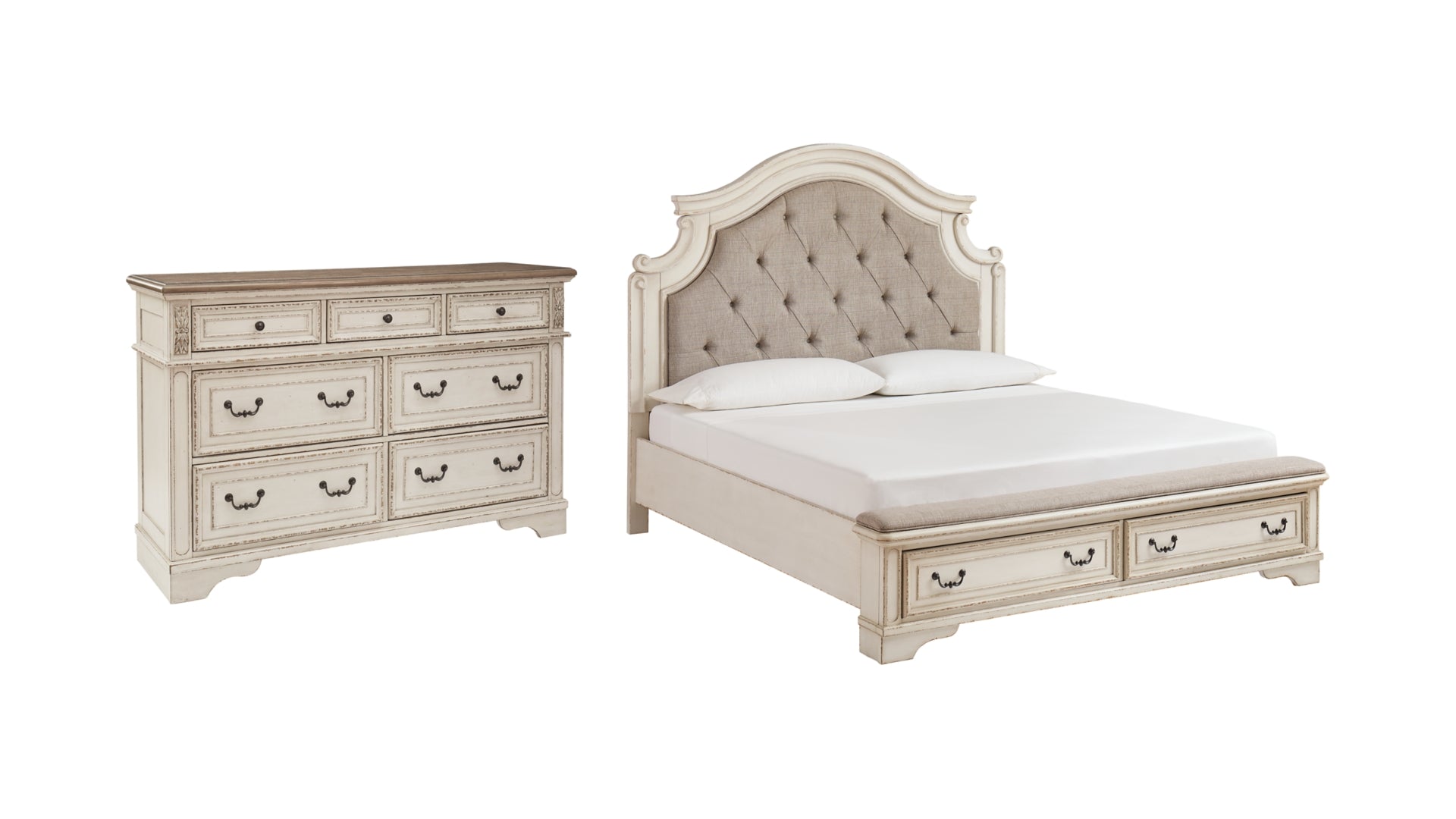 Realyn Queen Upholstered Bed with Dresser
