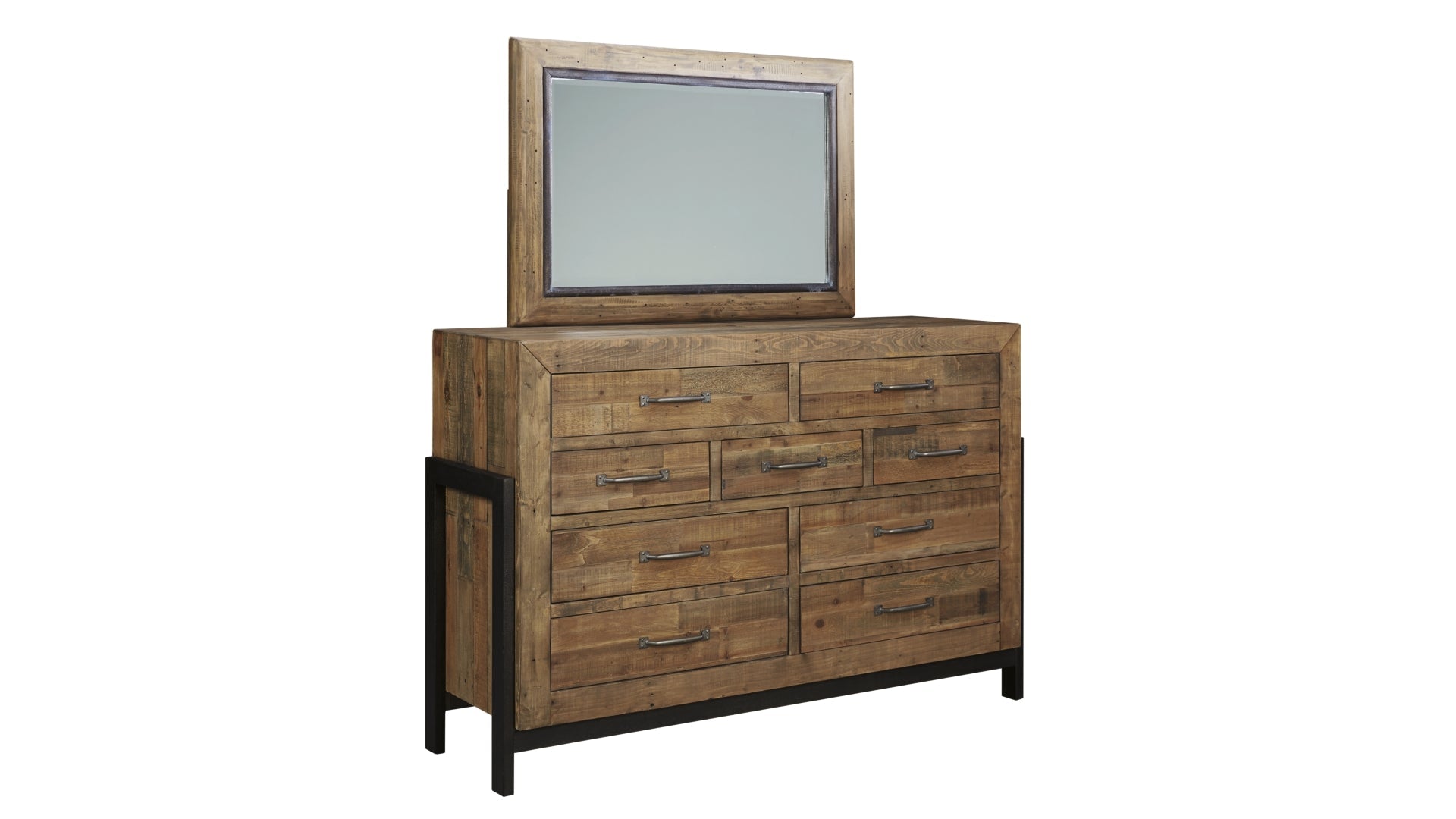 Sommerford King Panel Bed with Storage with Mirrored Dresser and Chest