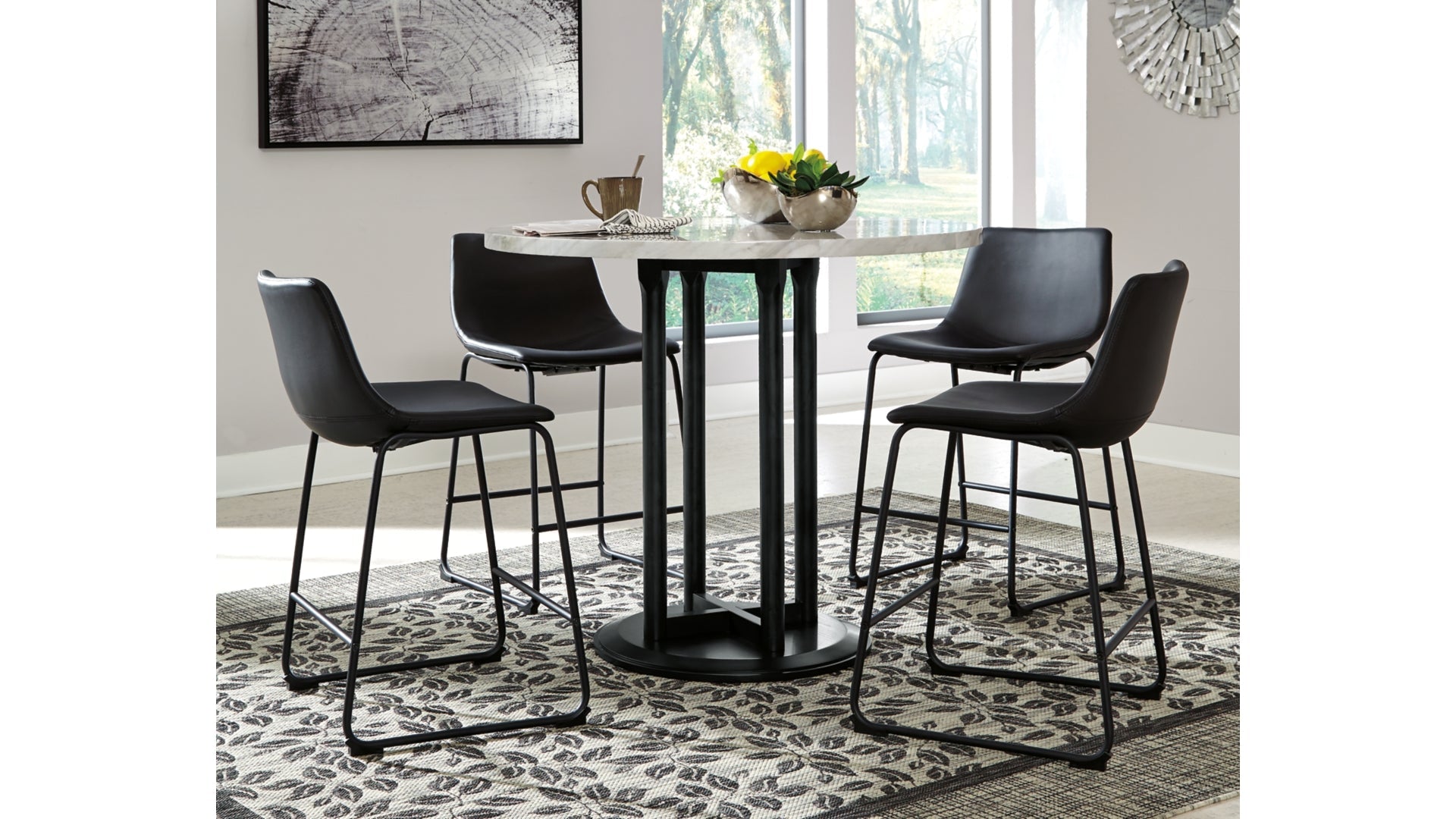 Centiar Counter Height Dining Table and 4 Barstools