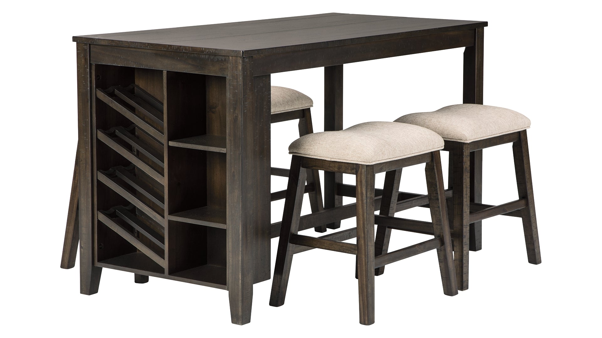 Rokane Counter Height Dining Table and 4 Barstools