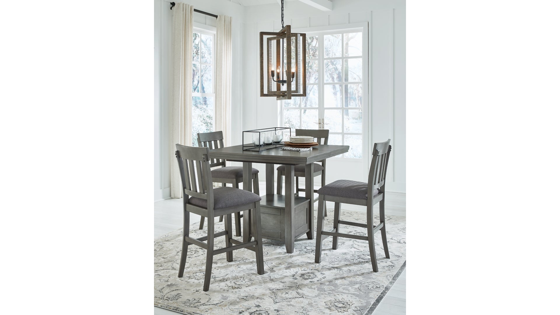 Hallanden Counter Height Dining Table and 4 Barstools