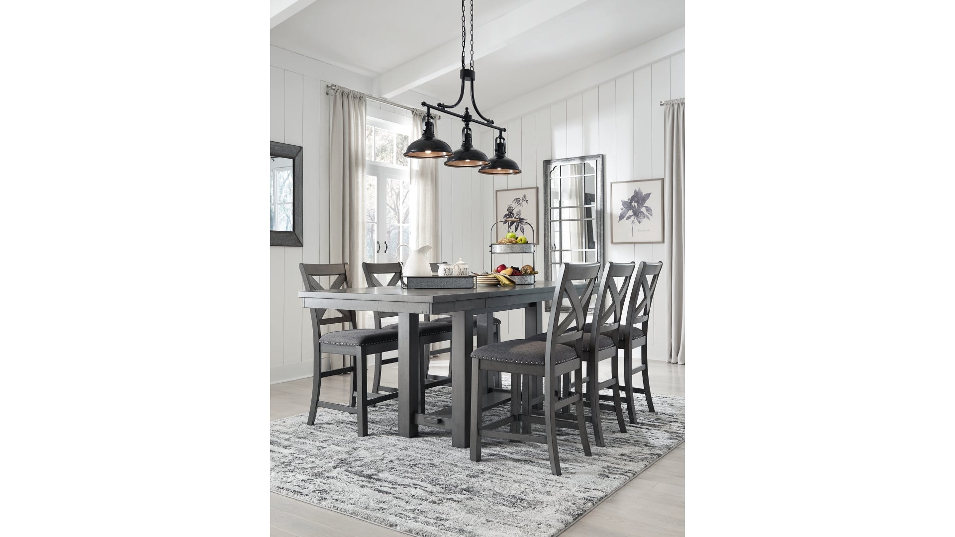 Myshanna Counter Height Dining Table and 6 Barstools