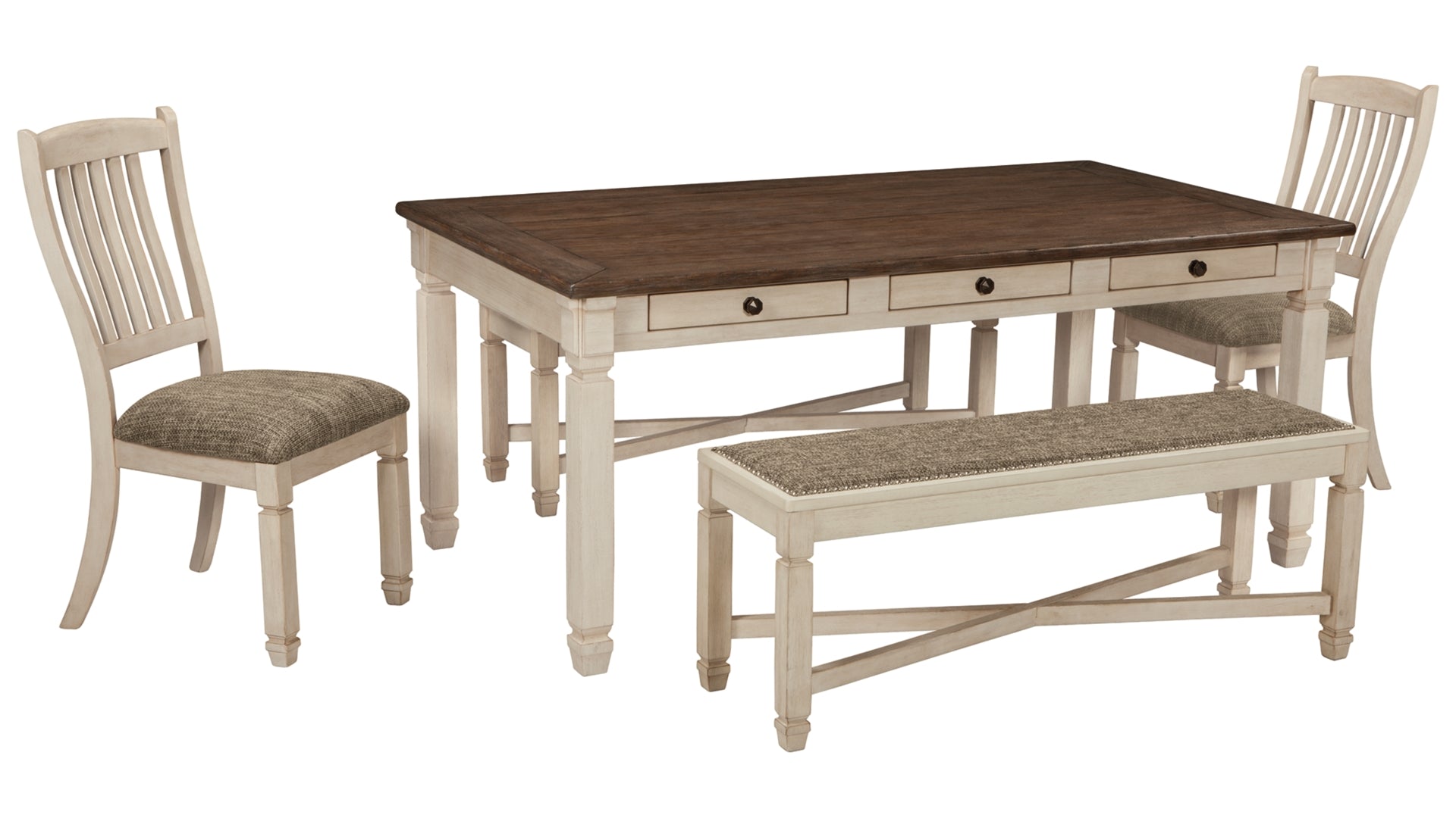 Bolanburg Dining Table and 2 Chairs and 2 Benches