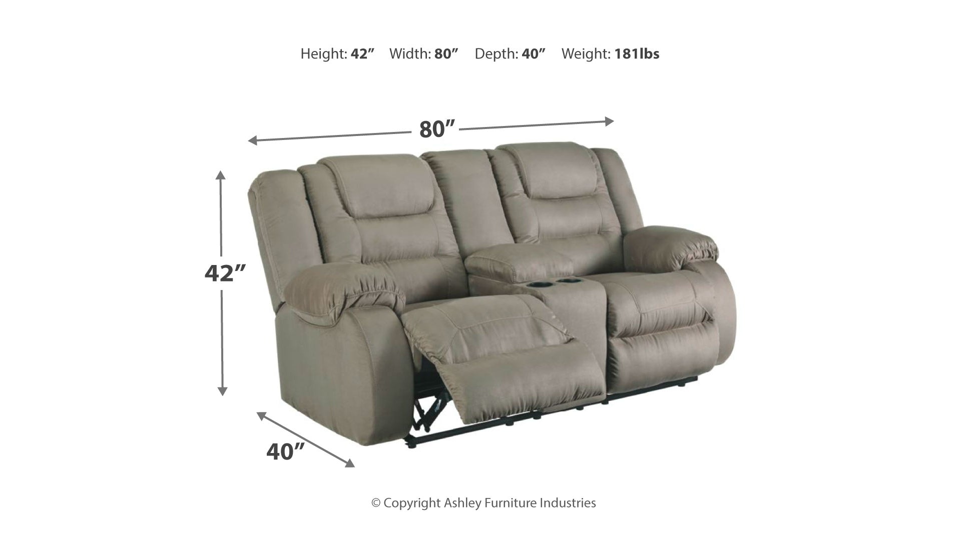 McCade Reclining Loveseat with Console