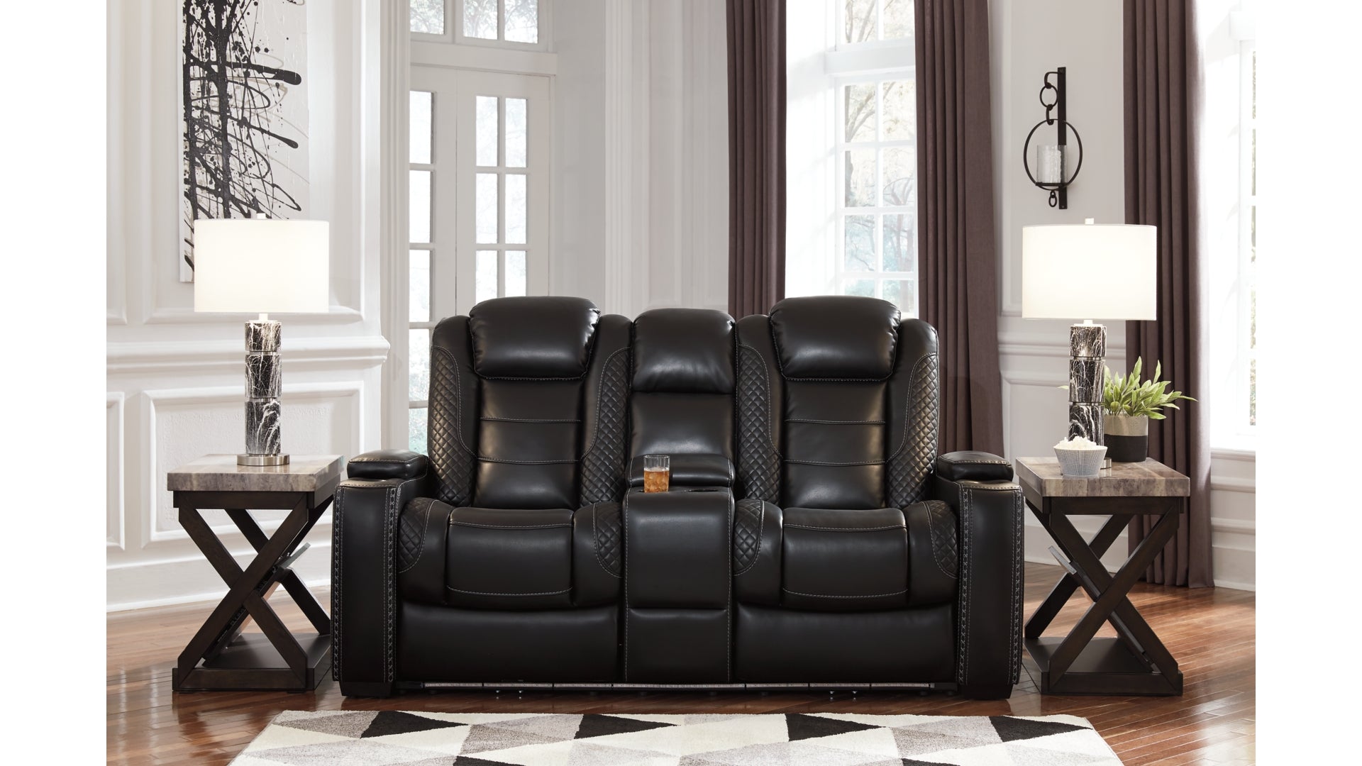 Party Time Power Reclining Loveseat with Console