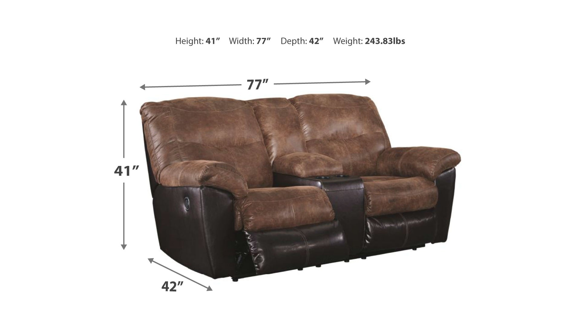 Follett Reclining Loveseat with Console