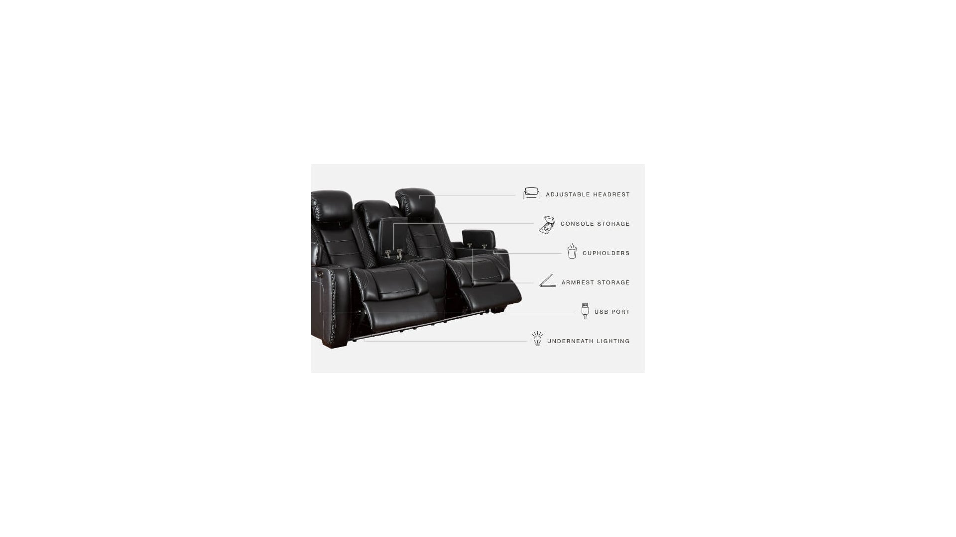 Party Time Power Reclining Loveseat with Console