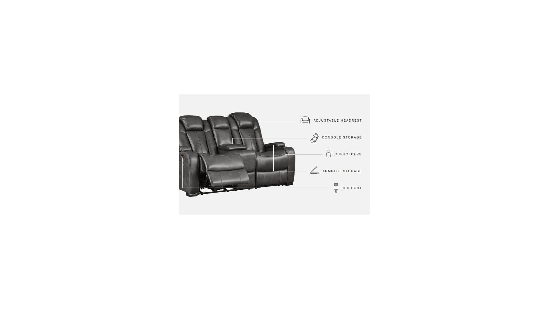 Turbulance Power Reclining Loveseat