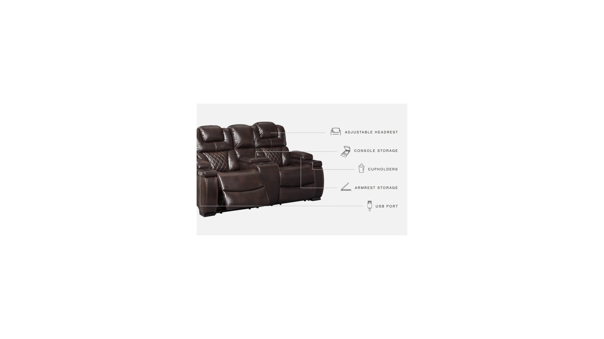 Warnerton Power Reclining Loveseat with Console