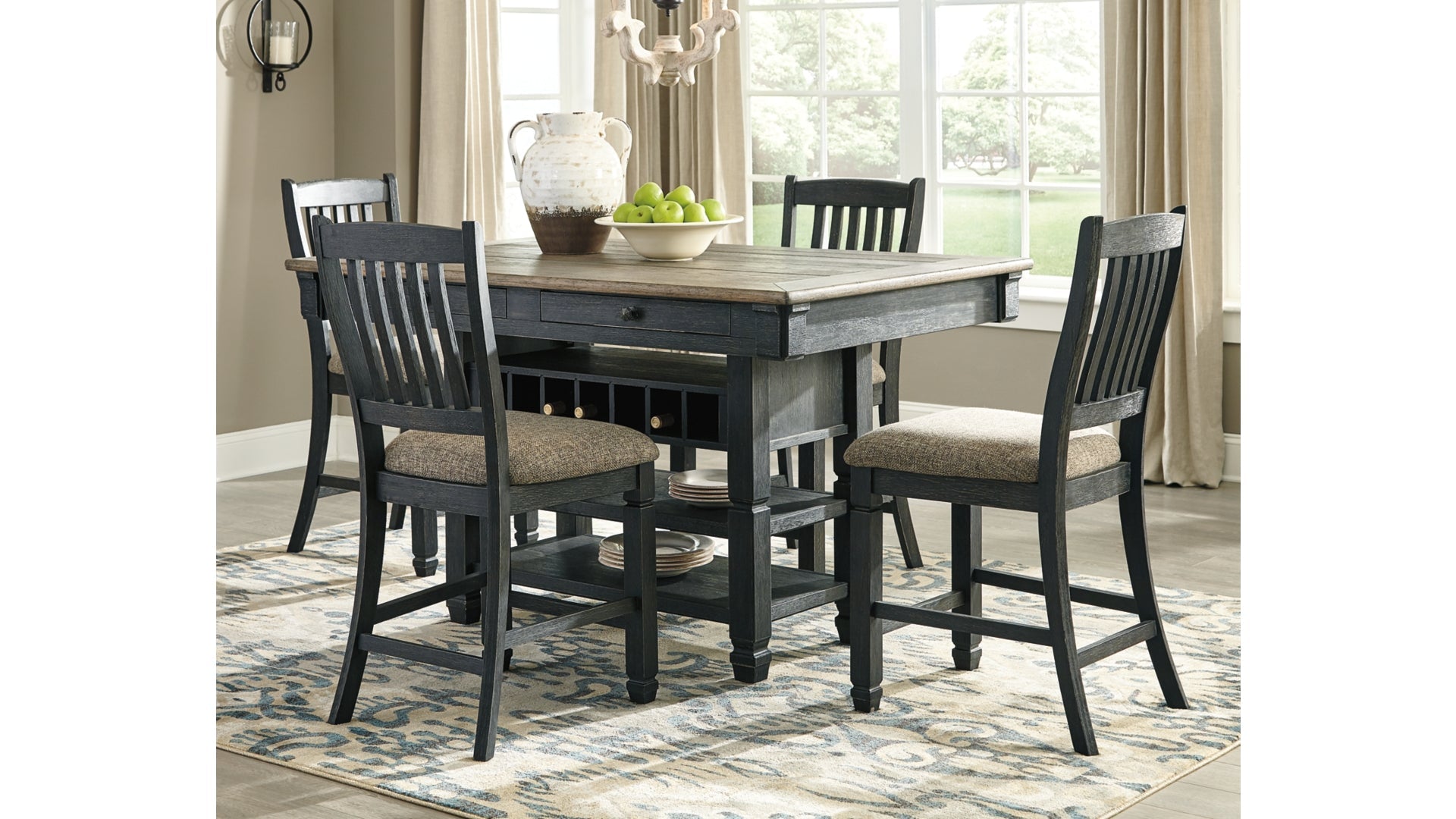 Tyler Creek Counter Height Dining Table and 4 Barstools