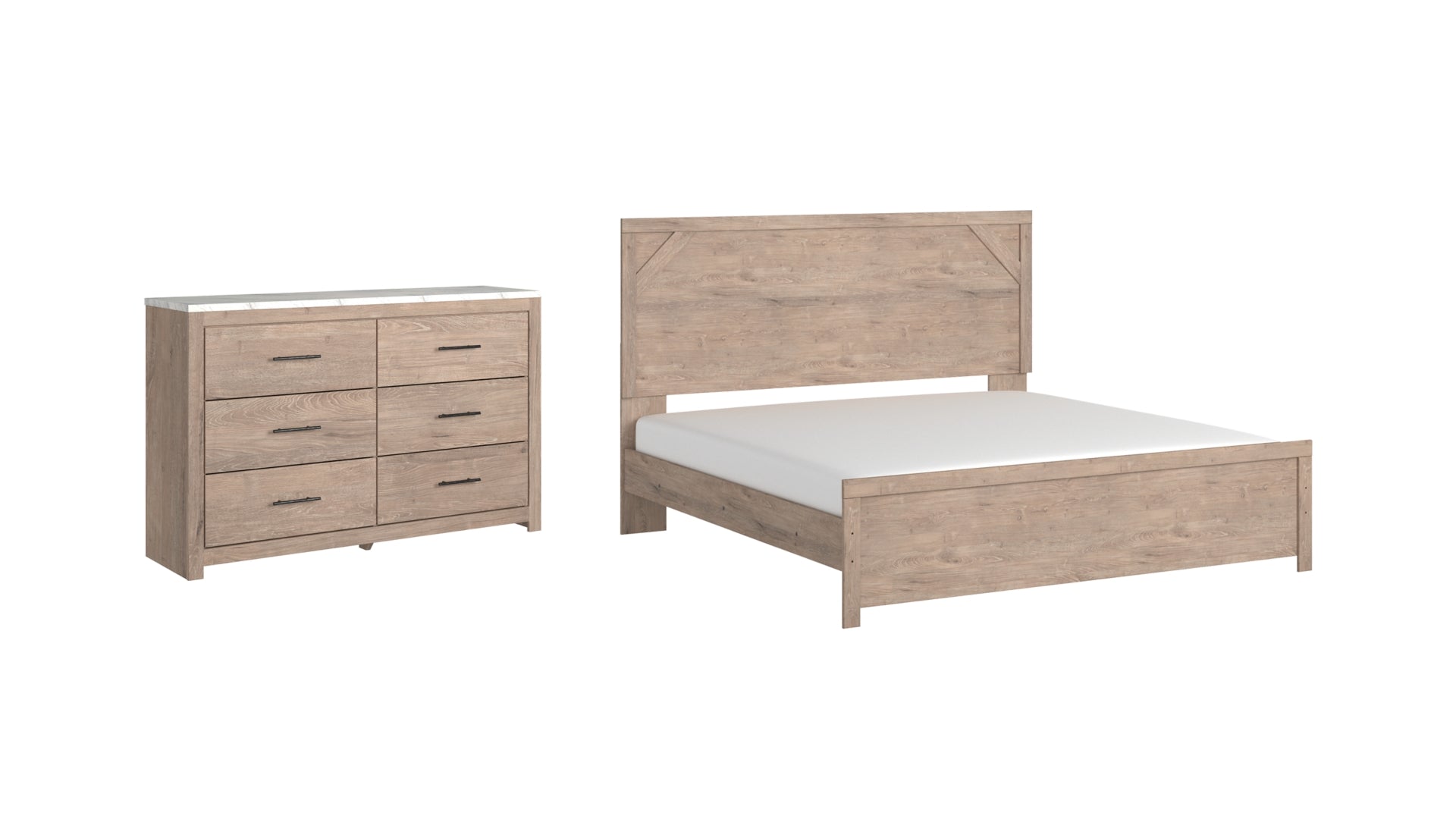 Senniberg King Panel Bed with Dresser