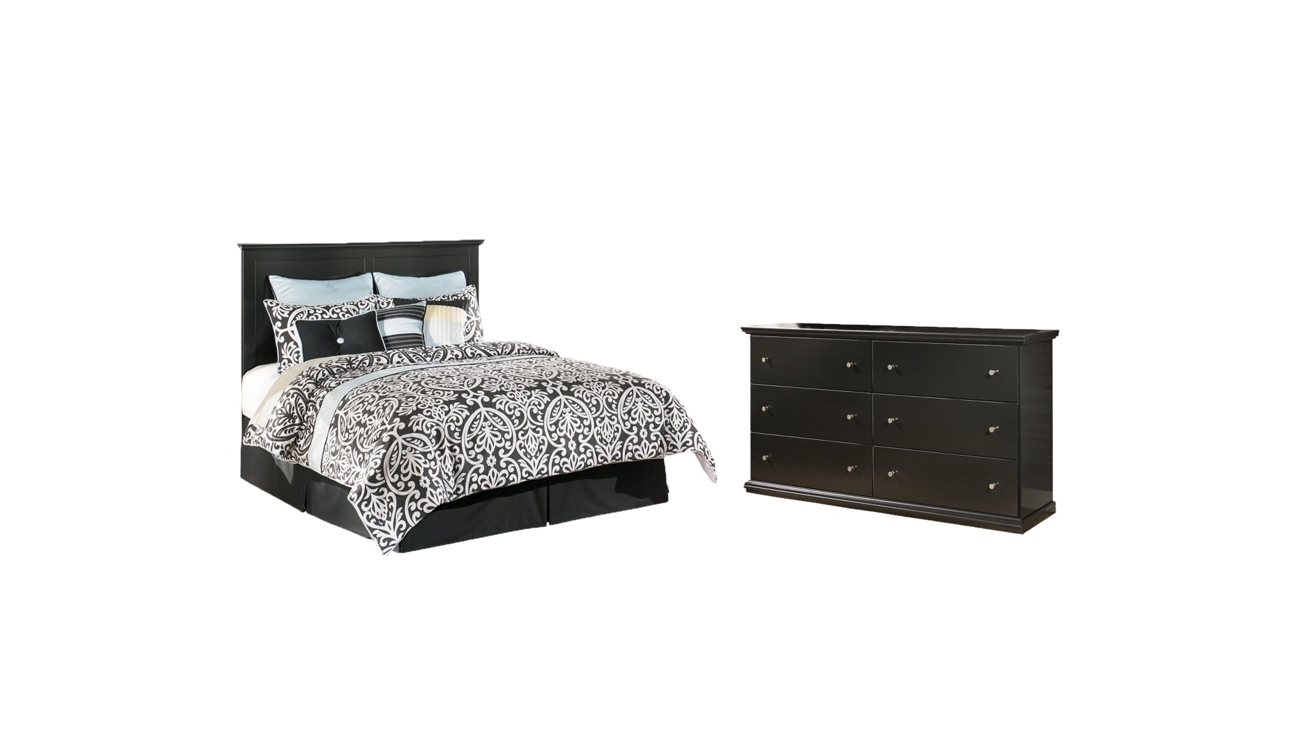 Maribel King/California King Panel Headboard Bed with Dresser