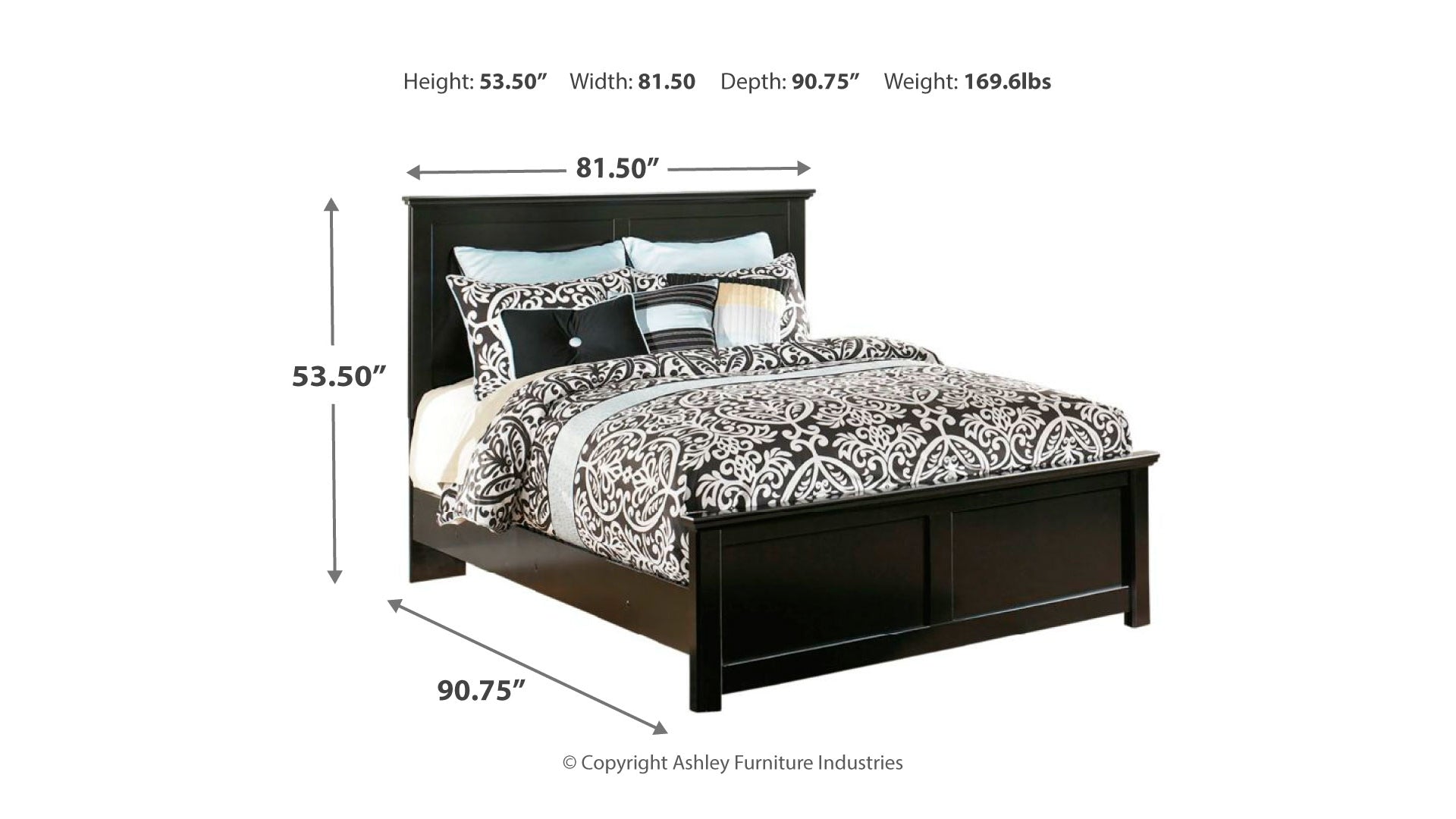 Maribel King/California King Panel Headboard Bed with Dresser