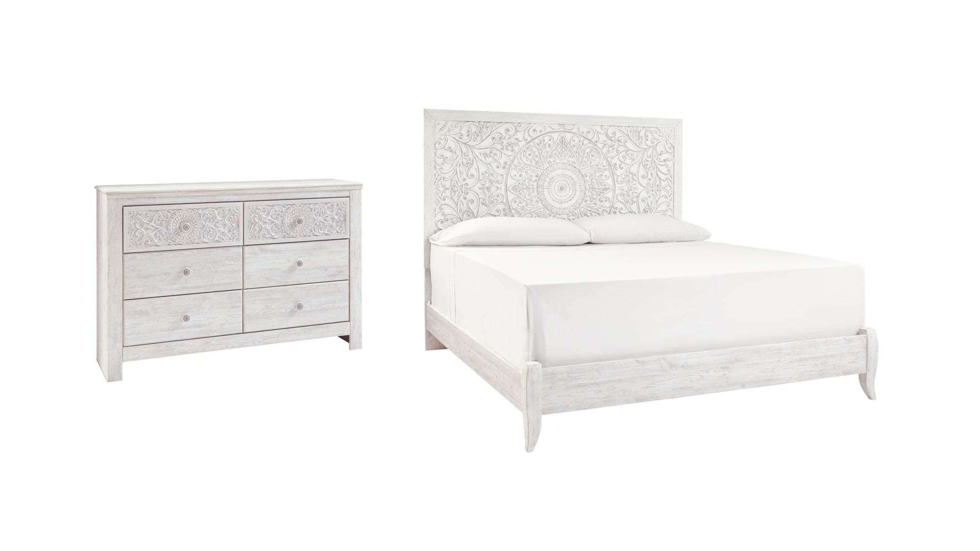 Paxberry King Panel Bed with Dresser