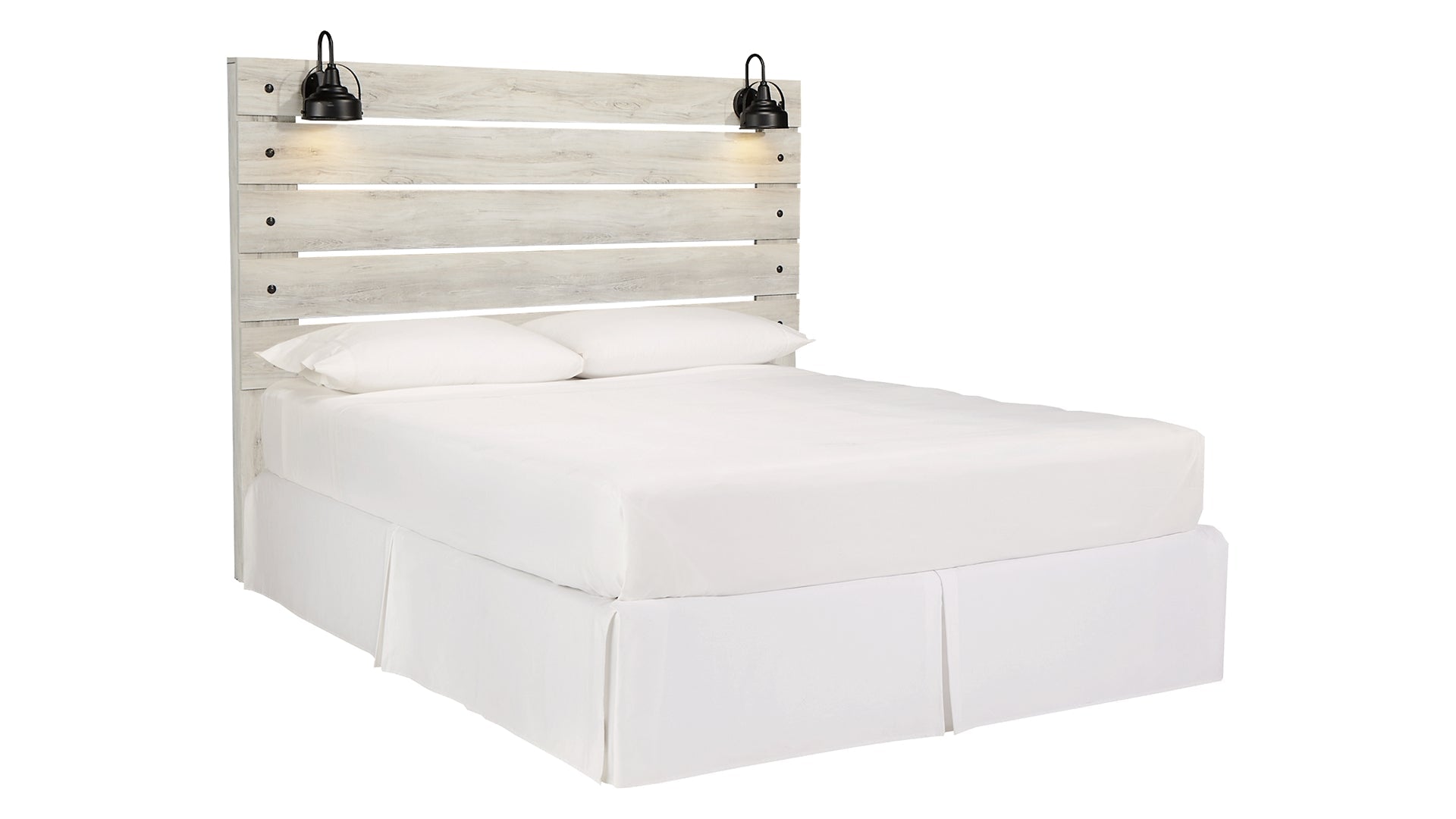 Cambeck King Panel Headboard Bed with Mirrored Dresser, Chest and Nightstand