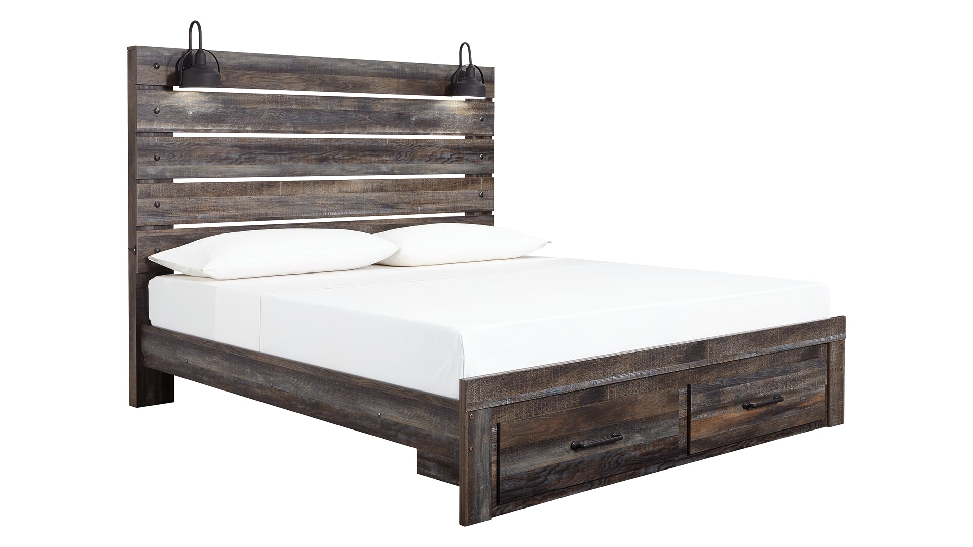 Drystan King Panel Bed with Storage with Dresser