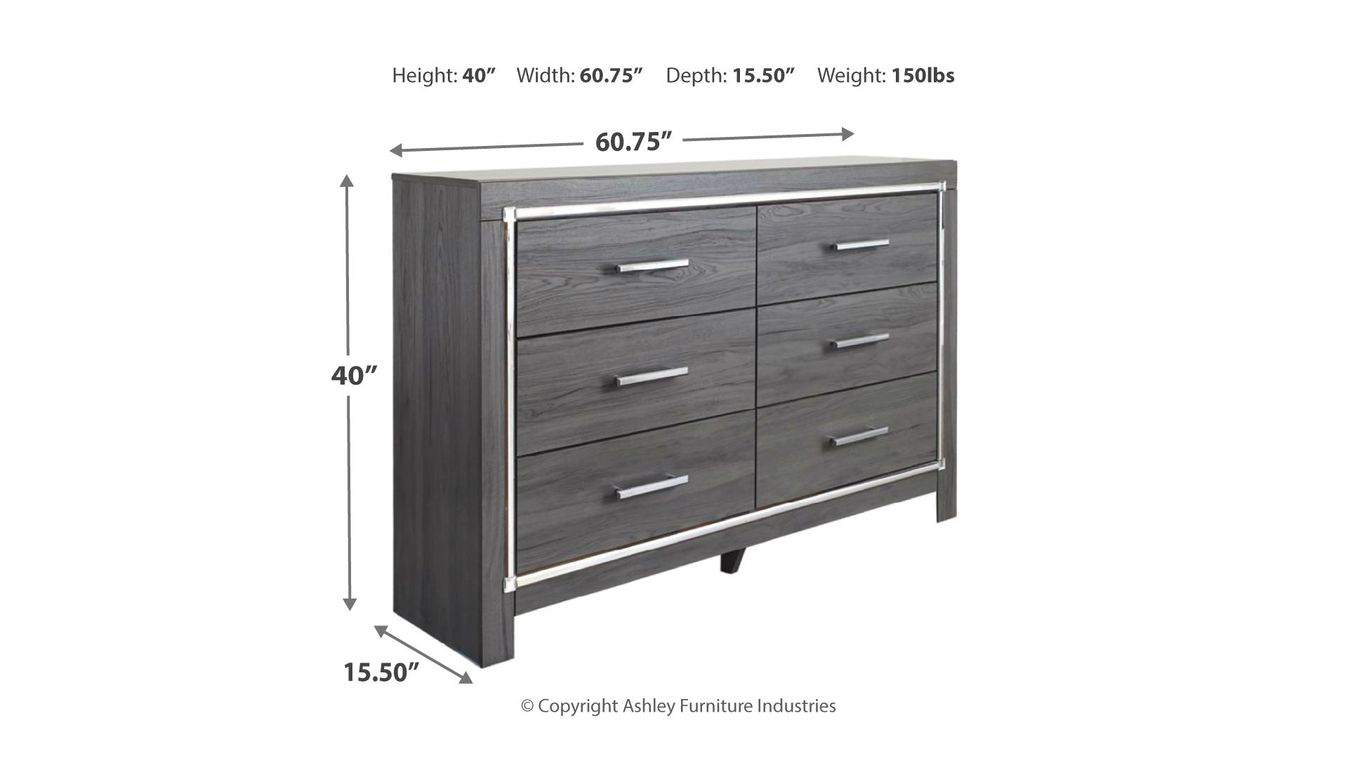 Lodanna Queen Panel Bed with 2 Storage Drawers with Dresser