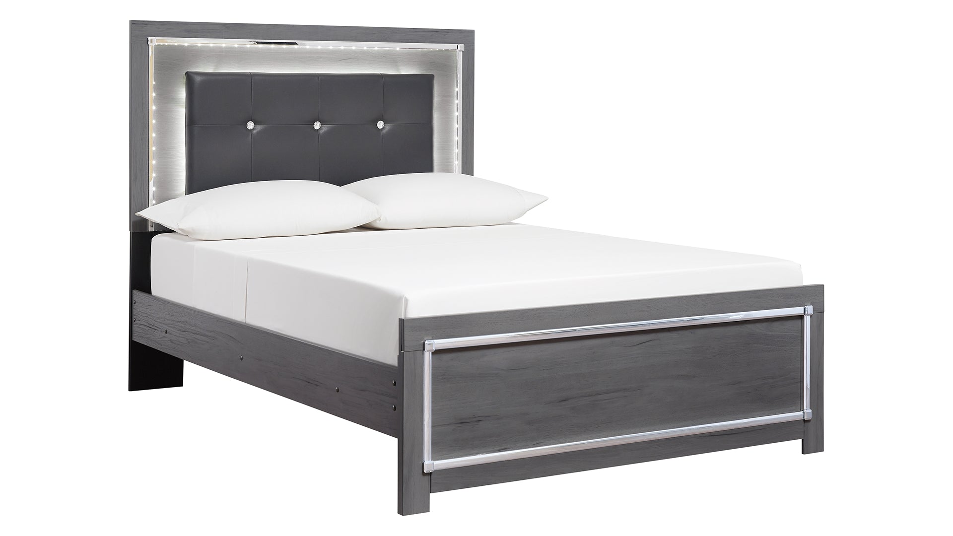 Lodanna King Panel Bed with Mirrored Dresser and Chest