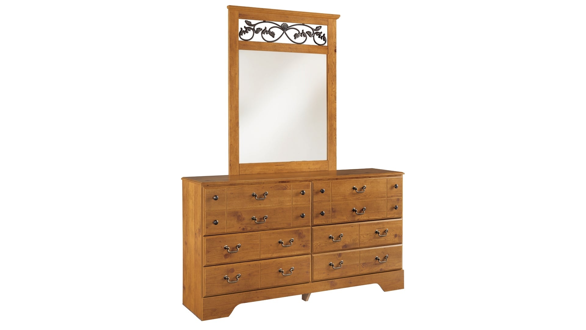 Bittersweet Queen Panel Bed with Mirrored Dresser, Chest and Nightstand