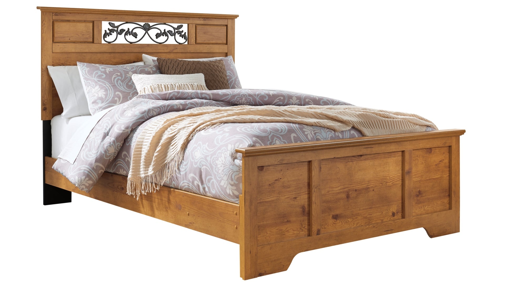 Bittersweet Queen Panel Bed with Mirrored Dresser, Chest and Nightstand