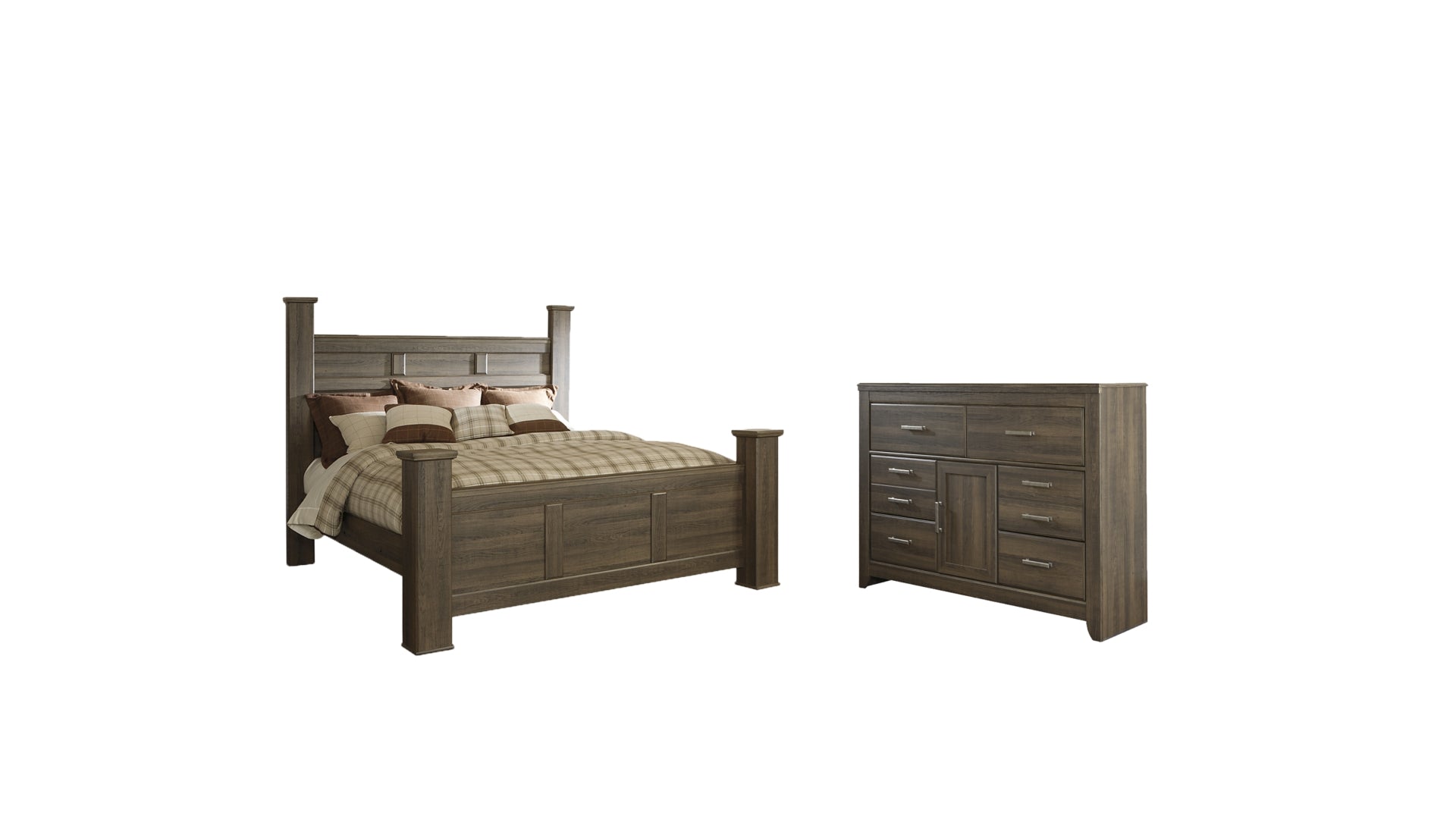 Juararo California King Poster Bed with Dresser