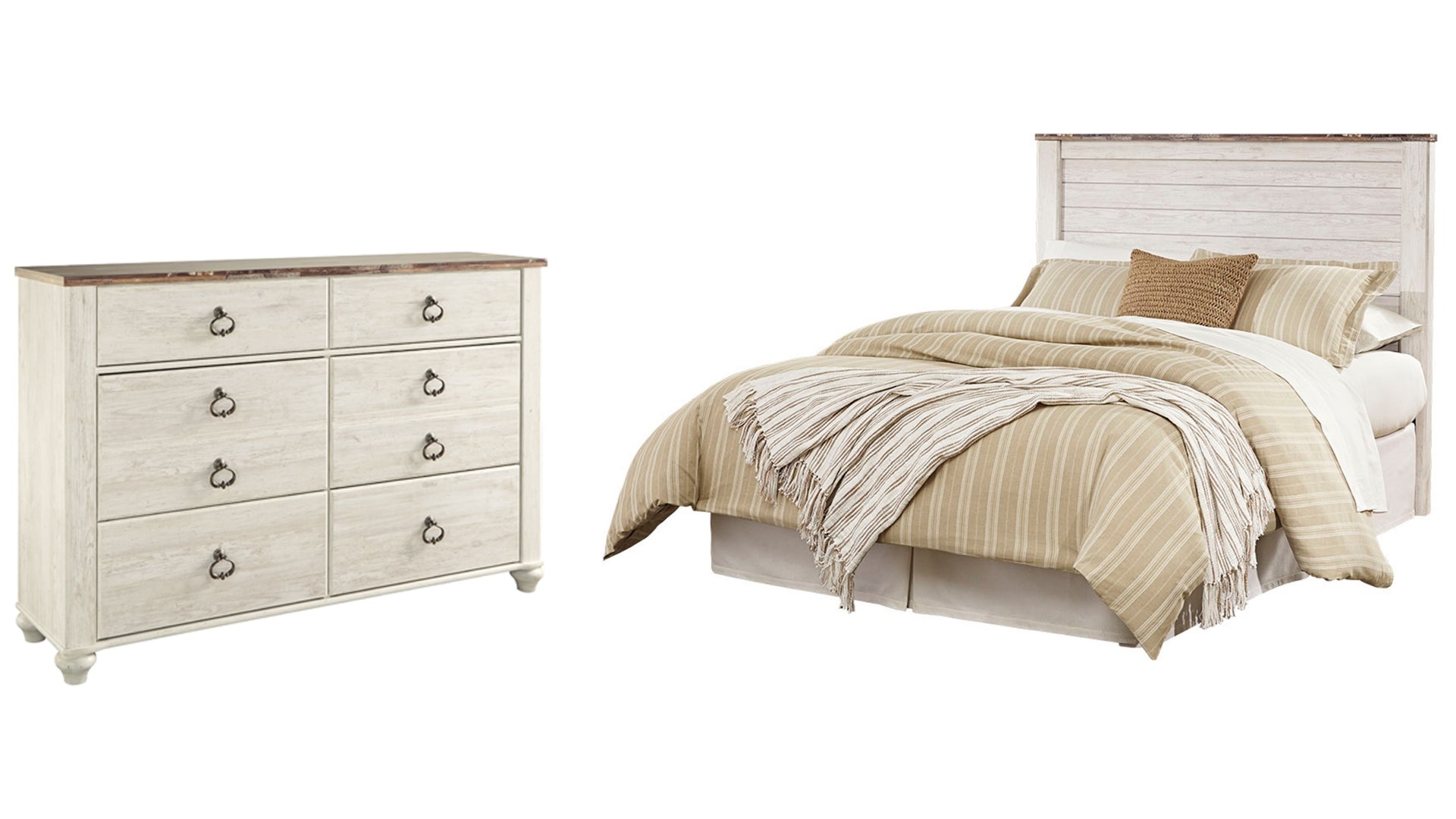 Willowton Queen/Full Panel Headboard Bed with Dresser