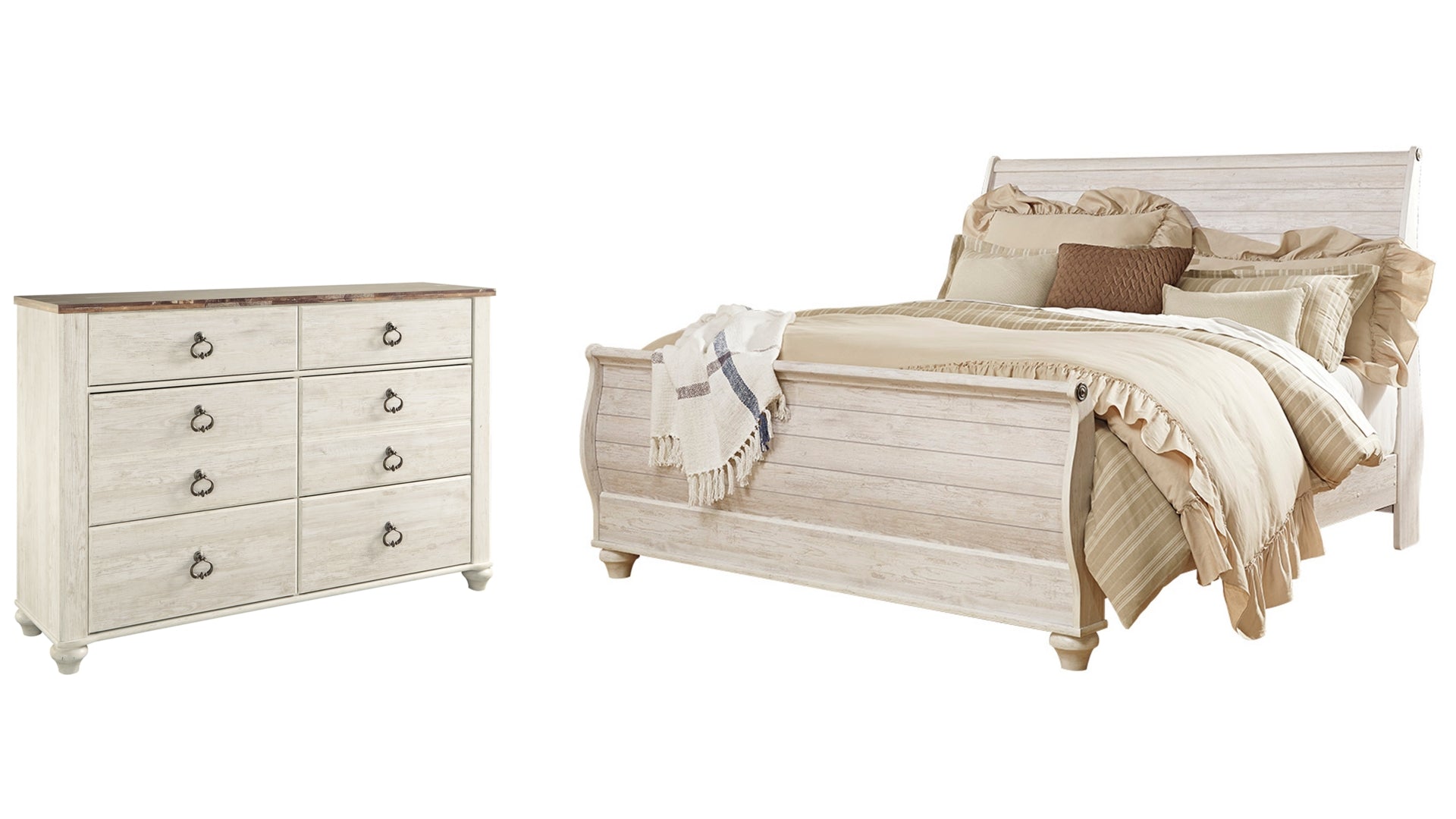 Willowton King Sleigh Bed with Dresser