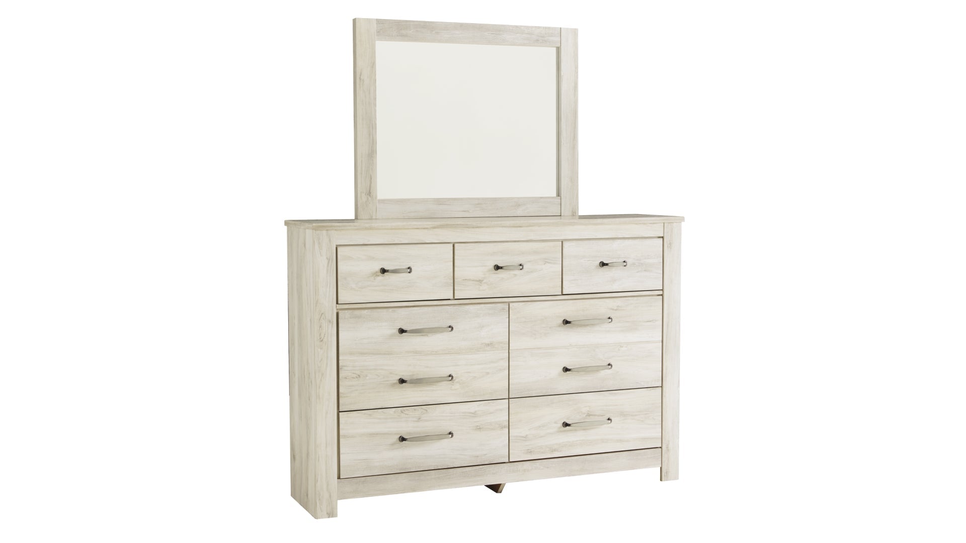 Bellaby Queen Panel Headboard Bed with Mirrored Dresser and Chest