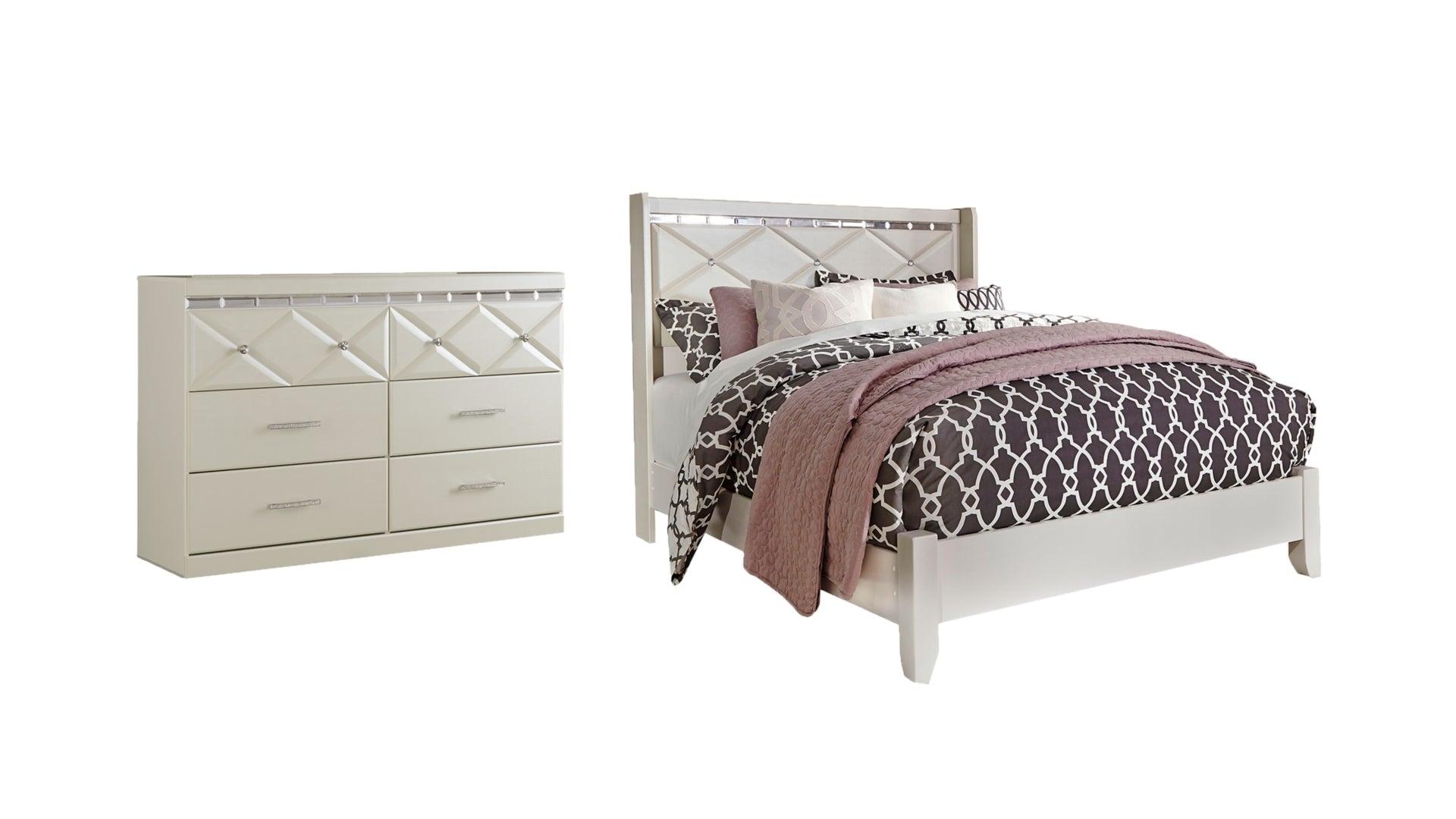 Dreamur Queen Panel Bed with Dresser