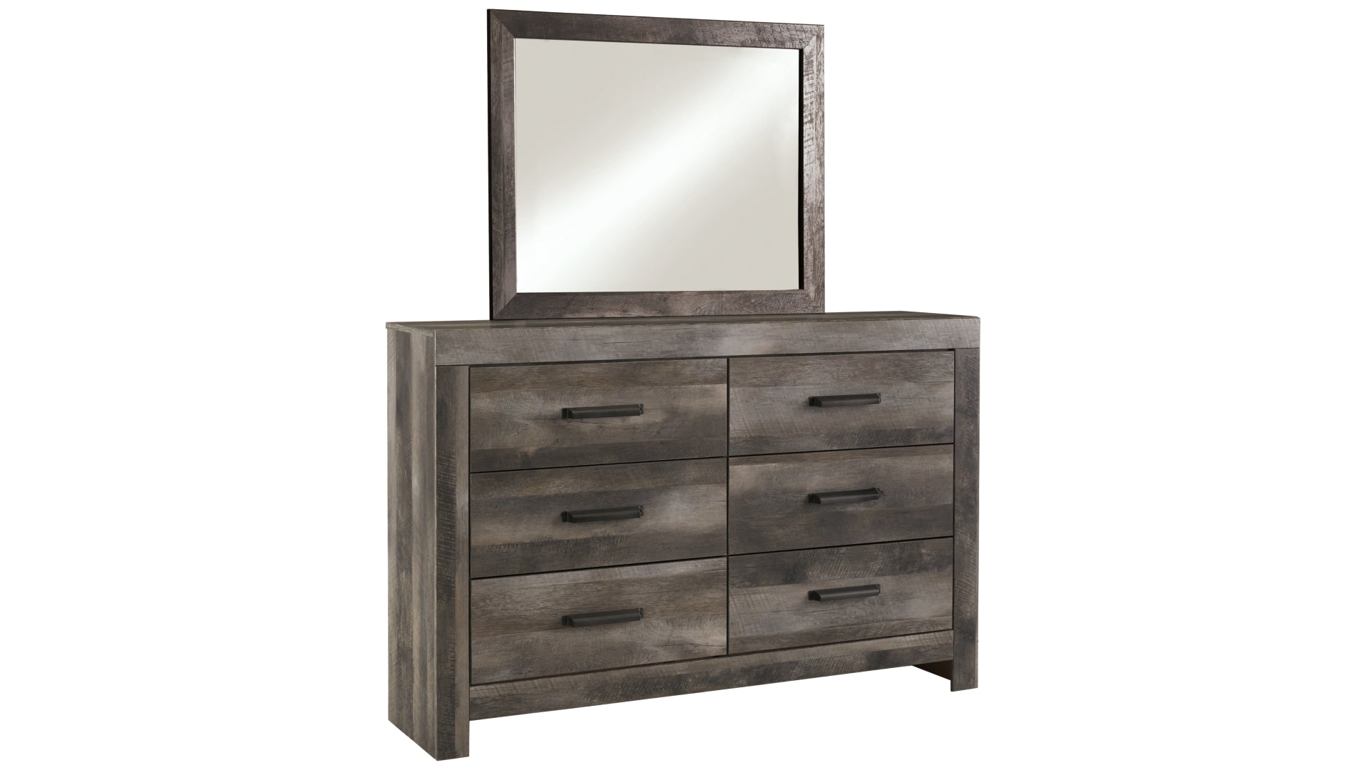 Wynnlow King Panel Bed with Mirrored Dresser and Chest