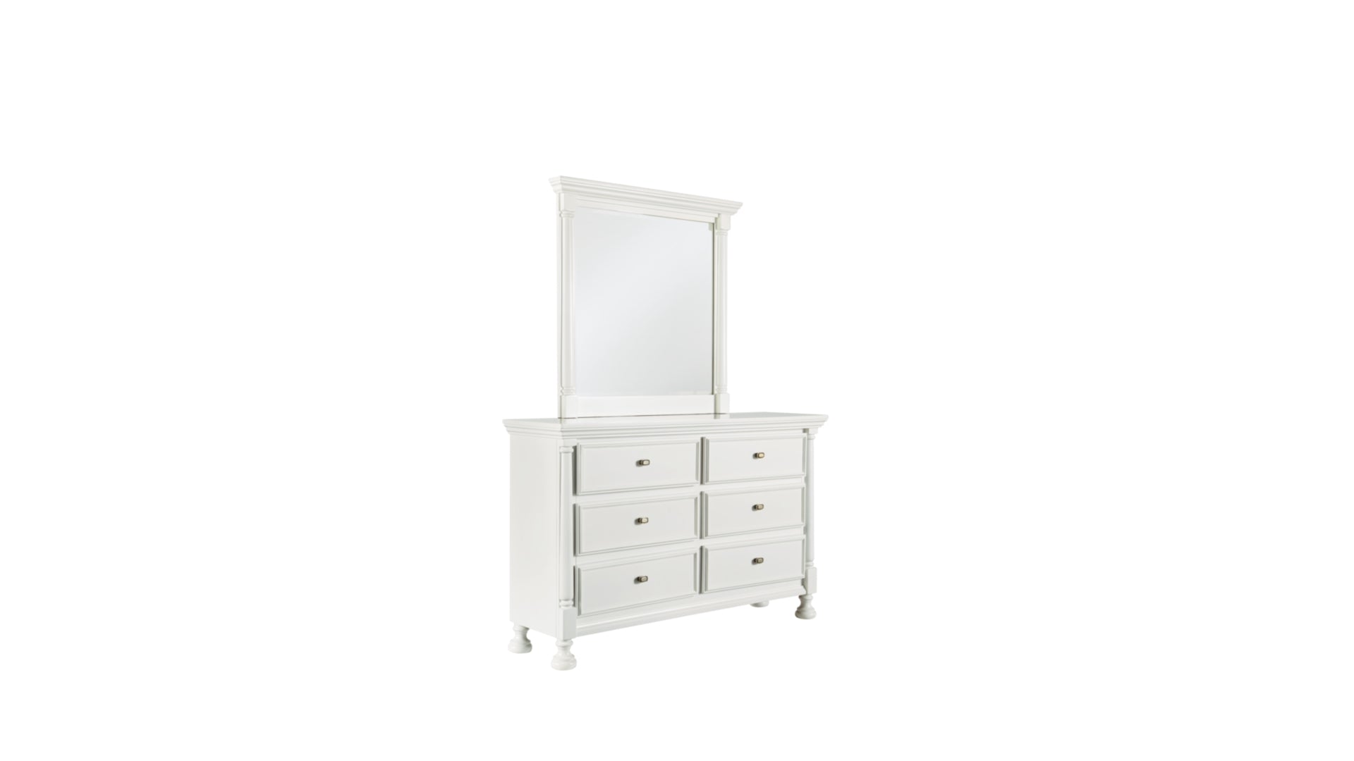 Kaslyn Queen Panel Bed with Mirrored Dresser and Chest