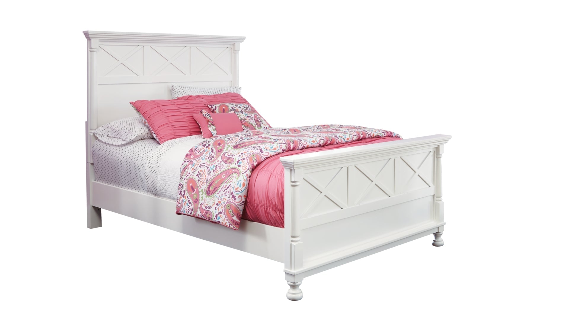 Kaslyn Queen Panel Bed with Mirrored Dresser and Chest