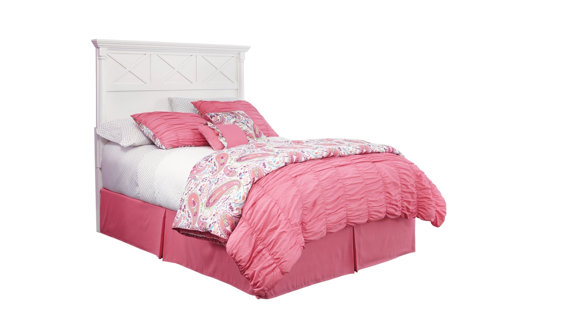 Kaslyn Queen Panel Headboard Bed with Mirrored Dresser and Chest