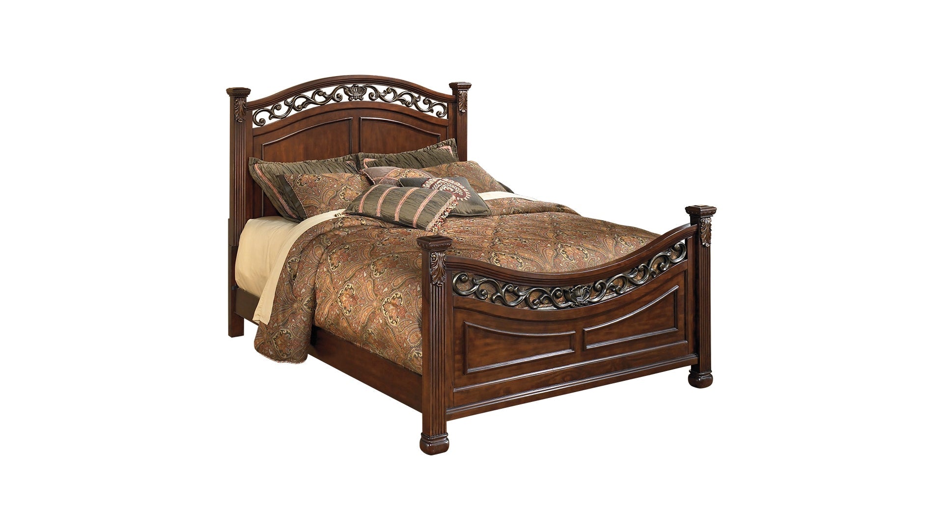 Leahlyn California King Panel Bed with Mirrored Dresser and Chest