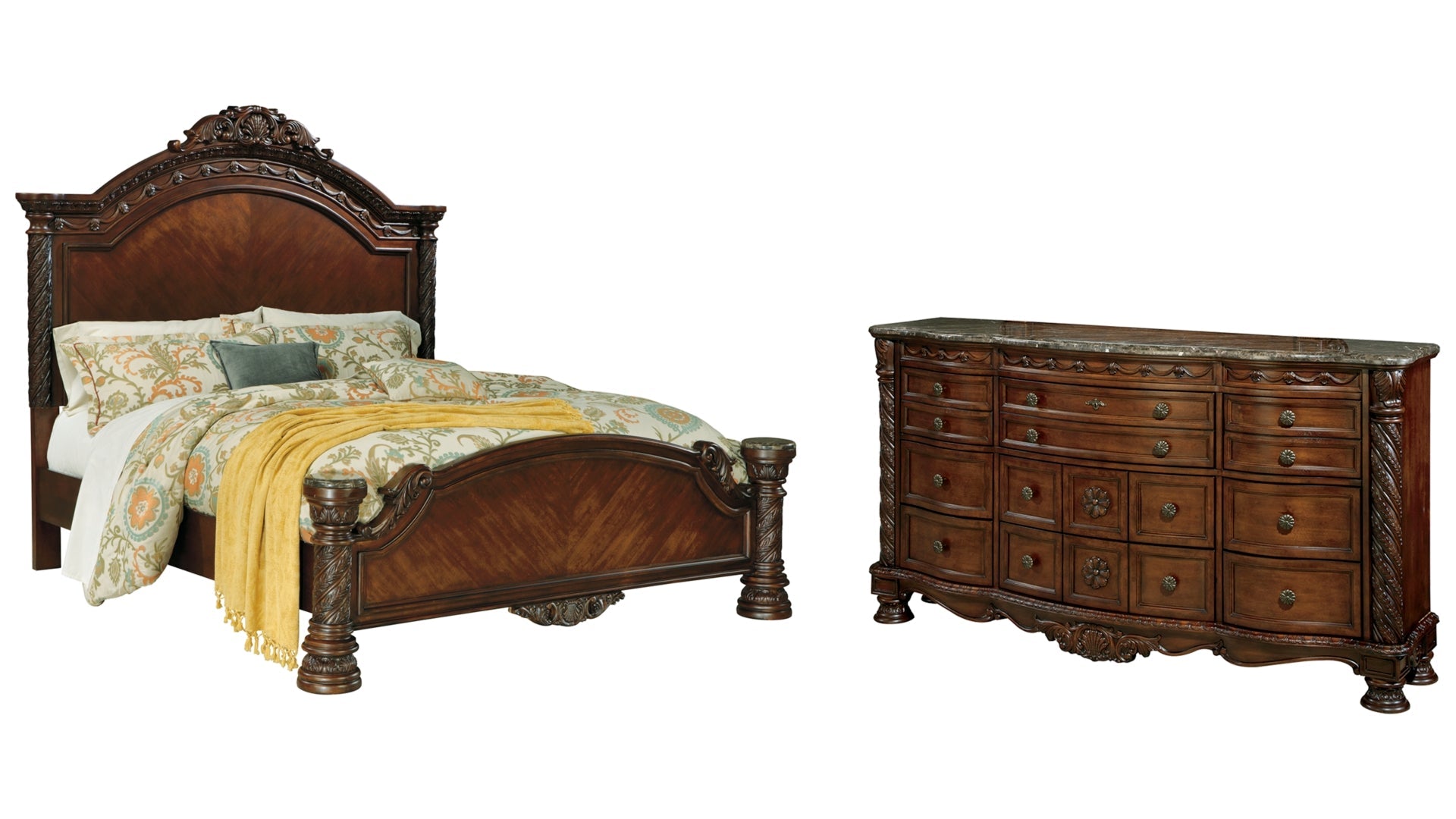 North Shore King Panel Bed with Dresser