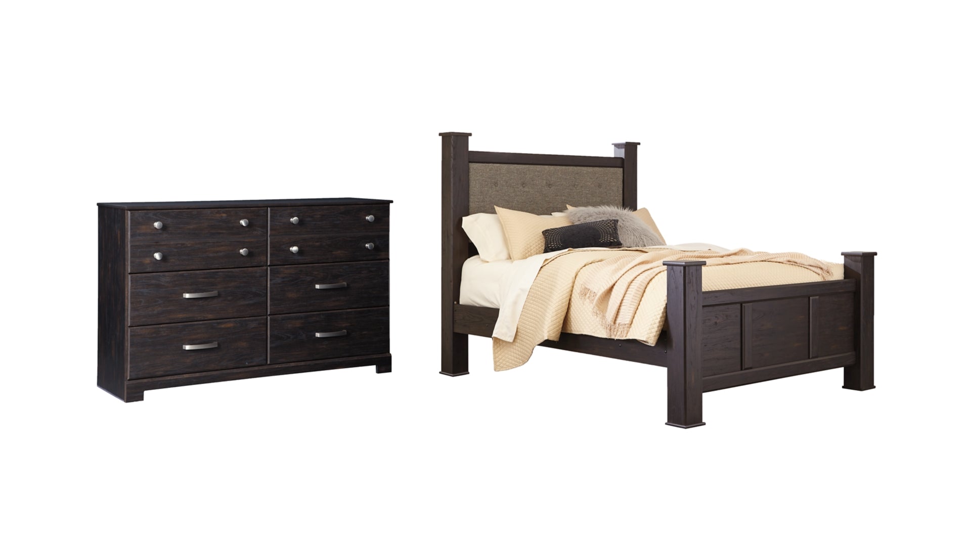 Reylow Queen Poster Bed with Dresser