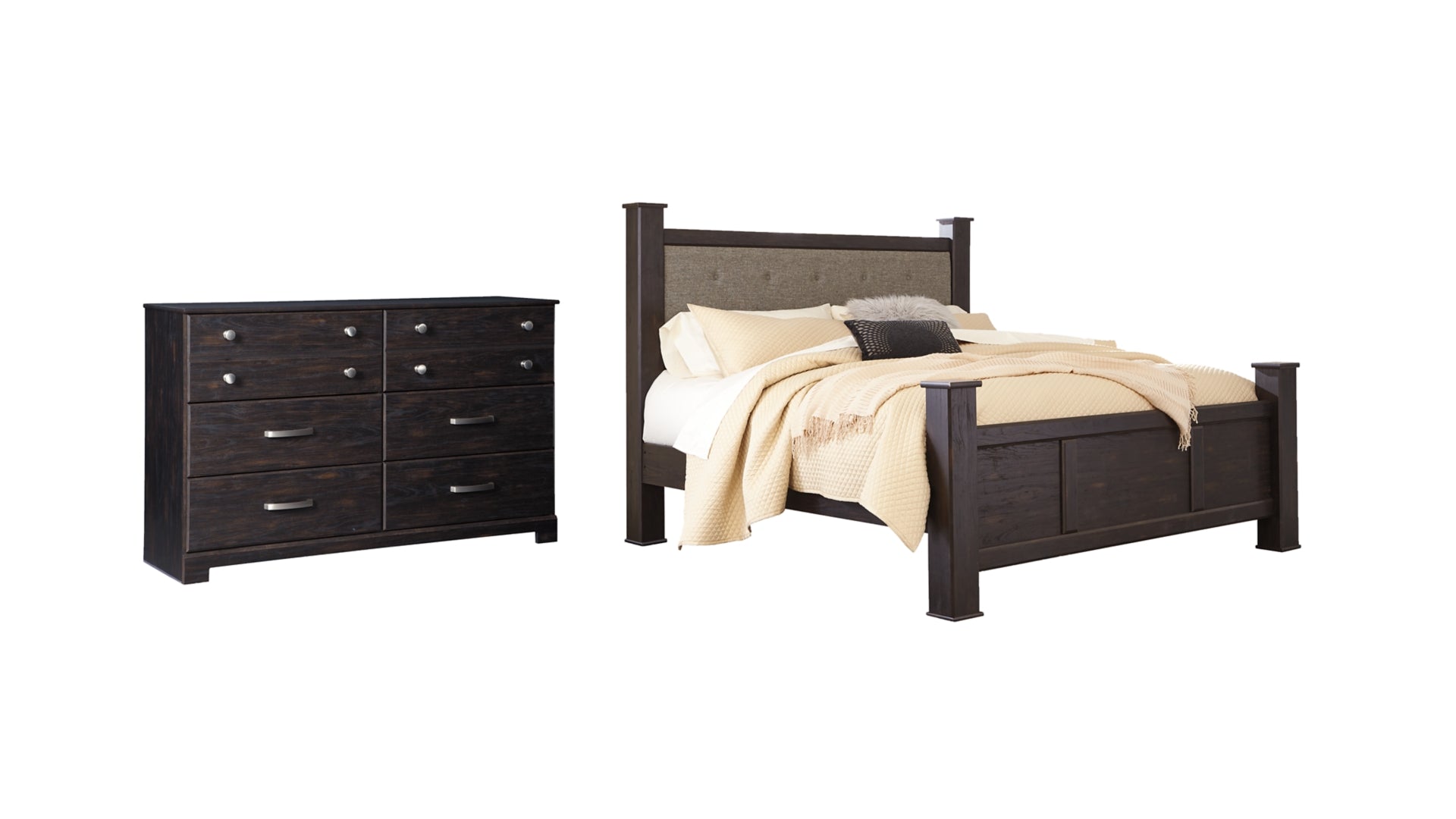 Reylow King Poster Bed with Dresser